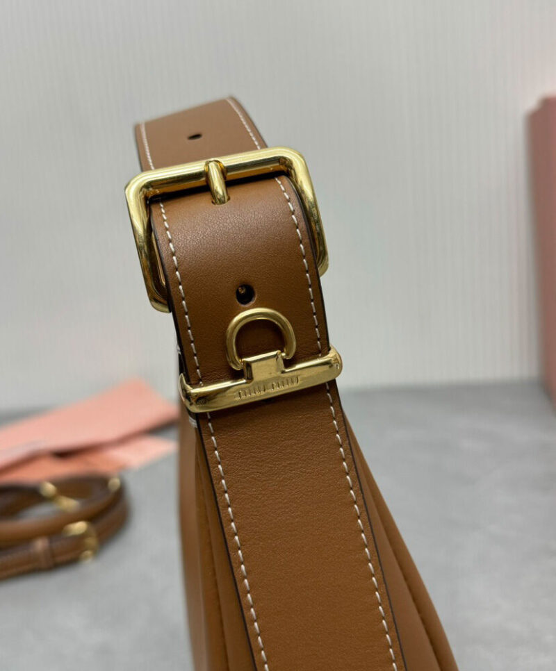 Miumiu Leather Hobo Bag 5BC161 Coffee